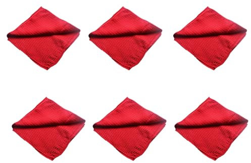 soulnioi Waffle Kitchen Dish Cloths, Microfiber Cleaning Cloth Soft and Absorbent Dish Rags Reusable Hand Towels Bar Towels, 40x40cm, Set of 6 - Red