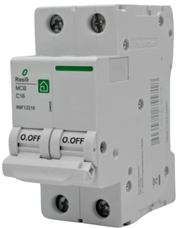 RASMACOR | Leitungsschutzsschalter Schalter 2P 16A | RESI9 Rasmacor R9F12216 | KURVE C | Frequenz 50/60 Hz | UNE/EN 60898-1 CE-Norm | 16 Ampere | Automatischer 2-poliger Automatikschalter