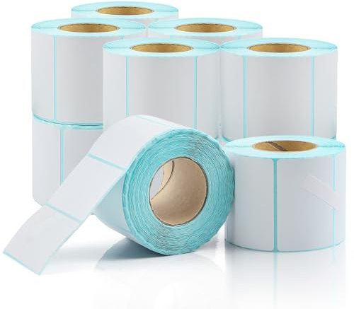 Bonvoisin Druckskala-Etikettenrollen, 58 x 40 mm, Barcode-Etikett, 12 Rollen pro Packung