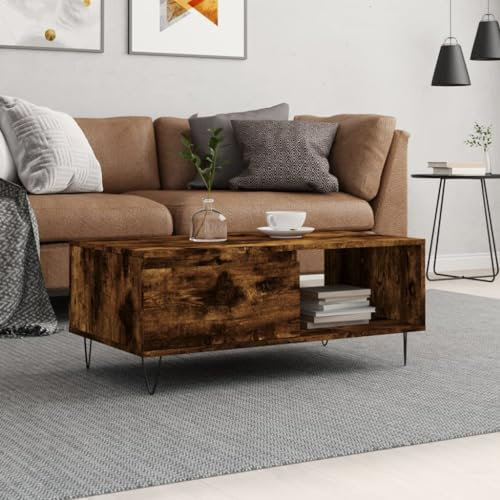 CFODOJ Möbelstück Kaffeetisch Räuchereiche 90x50x36,5cm Holzwerkstoff