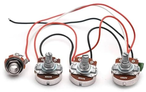 Gitarrenkabelbaum Für PB/JB Bass Kabelbaum Prewired Kit Für Bass Gitarre Große 250K Töpfe 1/2 Volumen(2V1T)