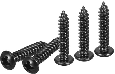 DTGN #8x3/4 Black Screws - 25Pack - 304 Stainless Steel Pan Head Phillips Sheet Metal Screw Self-tapping Screw Wood Screws