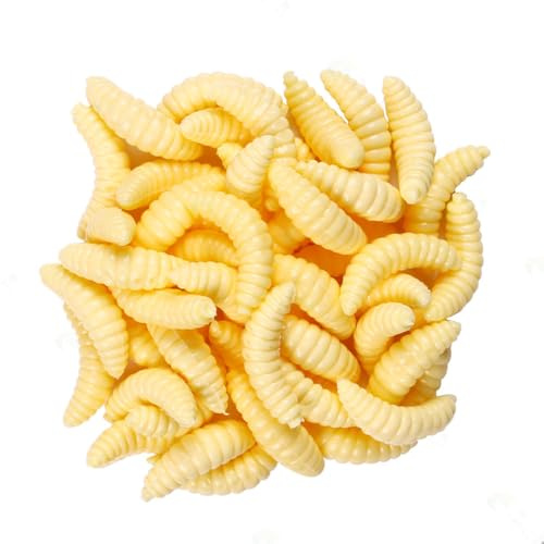 Plastic Fake Worms Realistic Fishing Lure Soft Maggots Baits Small Artificial Baits Prank Props Fishing Tackles Accessories for Freshwater Ice Lure Fishing 200pcs