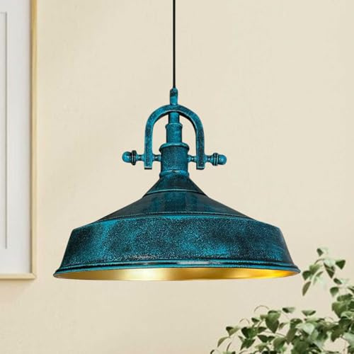 bamyum Asletl-Marine Industrielle Hängeleuchte, Lampenschirm 40 cm, moderne Küchenlampen aus Metall, Hängelampe E27 für Wohnzimmer und Esszimmer, Ozean