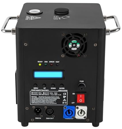 Yolancity 700W Pyrotechnikmaschinen 220V DMX Sparkular Funkenmaschine Bühnenausrüstung Spezialeffekt Maschine Cold Spark Feuerwerksmaschine mit Fernbedienung Einstellbare Injektionshöhe
