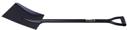 OptiProducts® Heavy Duty Black Full Metal Shovel/Spade for Gardening, Digging, and Builder Work, Square Head, D -Grip Handle Light Wight