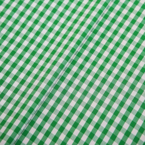 100 % bomull Gingham rutigt tyg på gården, bomull poplin-tyg tyg tyg lämplig för modeklänning, skjorta, kjol, quiltning och hantverk (grön vit, 3 yard)
