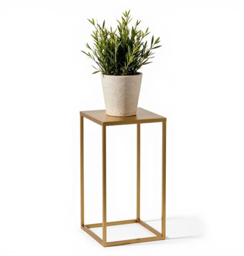 FRAMADO - Pflanzenständer Ferro - 24x24x60cm - Farbe Gold - für Zimmerblumen - Metallregal - Dekorativer Tisch - Blumenständer - für Zimmerecke, Wohnzimmer, Balkon