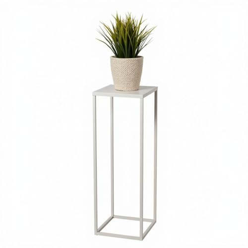 FRAMADO - Pflanzenständer Ferro - 24x24x70cm - Farbe Weiß - für Zimmerblumen - Metallregal - Dekorativer Tisch - Blumenständer - für Zimmerecke, Wohnzimmer, Balkon
