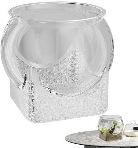 Rundes Aquarium - PET Bruchsicherer 19 cm Transparentes Rundes Aquarium Ohne Deckel - Fischglas mit breiter Öffnung - tragbar Kugelaquarium Fischschale Für Den Tisch Fisch Mikrolandschaft Tischdeko