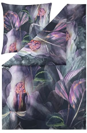 ESTELLA Bettwäsche Kendra aubergine - Mako Satin (100% Baumwolle) (1 x 80x80 + 1 x 135x200 cm)