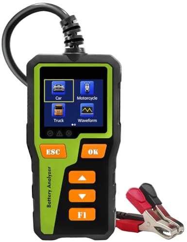 Qusedwey BT-30 Probador de Batería Probador de Carga Probador de Batería de Automóvil Analizador Digital de Batería de Automóvil para la Mayoría de las Baterías