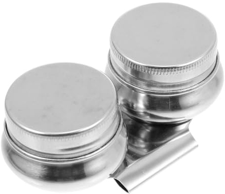 FONDOTIN Contenitore Doppio in Acciaio per Pulizia Pennelli e Miscelazione Colori Resistente e Pratico per Pittura ad Olio e Acquerello per e attività all Aperto