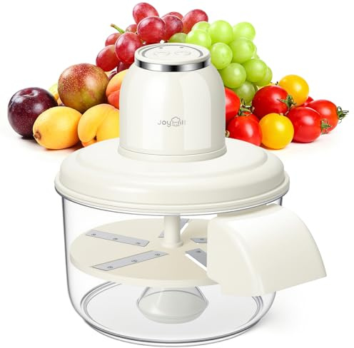 JOYHILL Electric Grape Peeling Machine, Automatic Fruit and Garlic Peeler for Grape Tomato Cherry, 50W Motor with Stainless Steel Blades, Rechargeable Cordless Kitchen Peeling Tool (White-1PC)