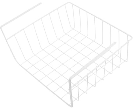 DIYEAH Hängender Drahtkorb für Aufbewahrung unter Regalen für Küche Schreibtisch und Vorratsschrank mit Verstellbaren Einlegeböden und Platz Sparendem Design | Verstellbare Trennwände, Unterkorb Design, Vielseitige Aufbewahrungslösung für Langfristigen Einsatz