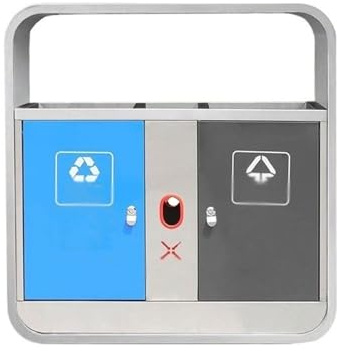 Zhaoj24-05 Cubos de basura para exteriores Contenedor de basura acero inoxidable doble caja for exteriores y lugares públicos