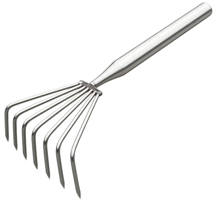 Rastrelli per Prati | Manico Lungo Antiruggine Attrezzi Da Giardinaggio - Rastrello a Mano Robusto per Giardinaggio - Per Scavare Livellare Smuovere Terreno Piantare Prato Foglie Feltro