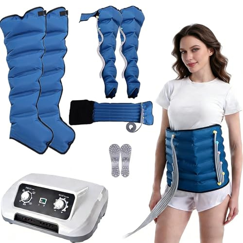 Masseur de jambe à air comprimé - Bottes de récupération avec pompe de compression - Favorise la circulation sanguine et le drainage lymphatique des bras et des pieds