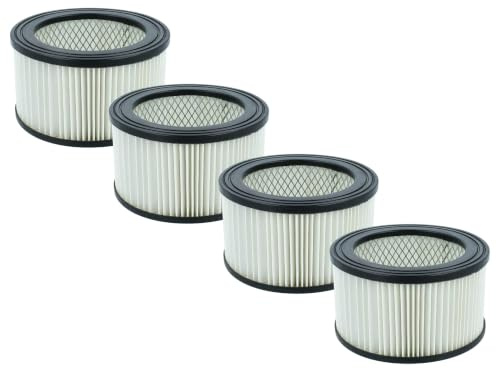 vhbw 4x filtro a pieghe piatte compatibile con aspiracenere nrj802 18l/80860 1200w aspiracenere - nero/bianco, lavabile