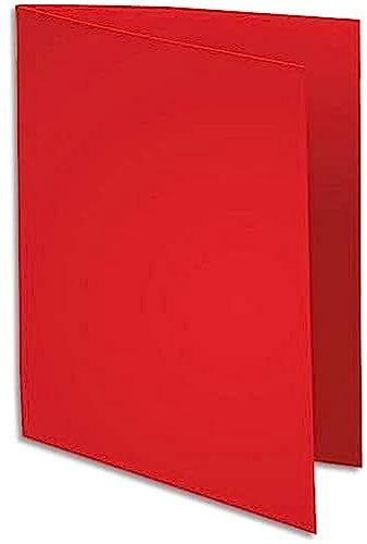 Exacompta - Cod. 340012E - Confezione da 100 cartelline semirigide SUPER da 160g/m² colori pastello - certificate PEFC™ - 24X32 cm per formato A4 - colore rosso