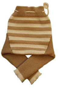 100% Merinowolle Baby Wollwindelhose Überhosen Hose gestrickt gestreift Schafswolle Brown+Beige M