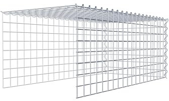 GABIONA Cestino di Pietra Gabbione Maglie rettangolari, 5 x 5 cm, profondità 50 cm, Cestino per la Coltivazione di Tipo 4, Chiusura a Spirale, con zincatura galvanica