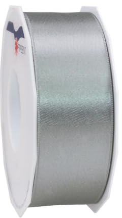 PRÄSENT C.E. Pattberg Satin Schiefer, 25 m Satinband zum Einpacken von Geschenken, 40 mm Breite, Geschenkband zum Dekorieren & Basteln, Dekoband, Anlass