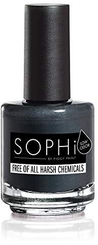 SOPHi Non Toxic Low Odour Cruelty Free Vegan Nail Polish Dark Shimmery Grey (Date Knight)