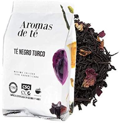 Té Negro Turco - Propiedades Digestivas y Antioxidantes - Elaborado con Canela y Manzana - Infusión Detox - Té Negro de Agradable Sabor y Aroma - 100 g - Aromas de Té