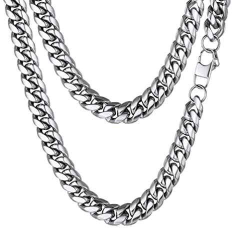 PROSTEEL Herr rostfritt stål pansarkedja halsband, guldpläterad, svart, bredd 4,8 mm/6 mm/10 mm/14 mm, 36/46/51/55/61/66/71/76 cm, icke-ädelmetall, utan sten