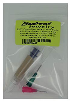Plump Silver Solder Paste, Easy, with a flux, Ss 65, 3 dwt syringe, lead-free, cadmium-free, Made in USA (Easy)