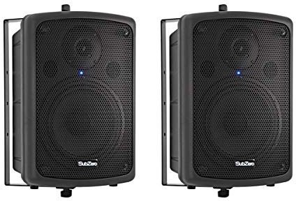 SUBZERO 80W 8 Active PA Speaker with Yoke Bracket, Pair