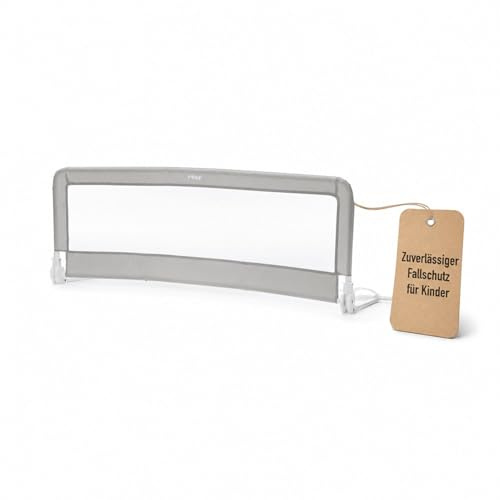 Fillikid Bettgitter für Standardbetten grau | Bettschutzgitter 150cm x 50cm Rausfallschutz für Kinderbett | Kinderbettgitter Babybettgitter Gitter Kinderbett | Fallschutz klappbar
