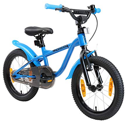 Löwenrad Kinderfahrrad für Jungen und Mädchen ab 4-5 Jahre | 16 Zoll Kinderrad mit Bremse | Fahrrad für Kinder | Blau