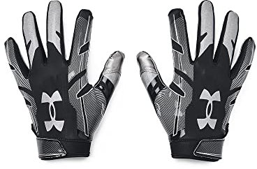 Under Armour Herren American Football F8 Receiver Handschuhe, Schwarz (001)/Metallic Gold, Größe XXL