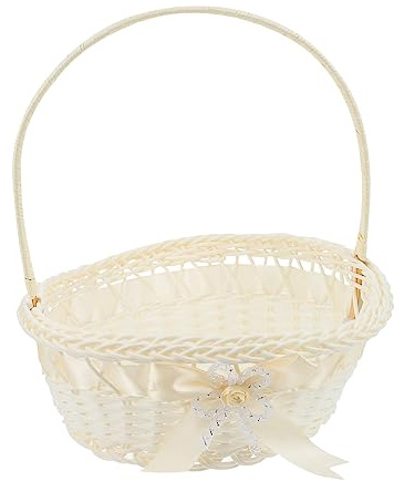 BESPORTBLE Blumenkorb Hochzeit Kunststoff Gewebter Korb Blumenmädchen Korb Große Größe Obstkorb Brotkorb Eierkorb Geschenkkörbe Geflochtener Aufbewahrungskorb Zimmer Küche Bad Party Garten