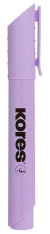 Kores - High Liner Plus: Evidenziatori a Penna Colore Lilla Pastello, Punta a Scalpello con Inchiostro a Base d'Acqua, Ideali per la Scuola e per l'Ufficio, Set da 12