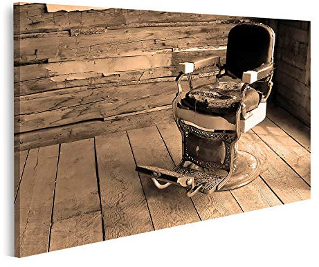 islandburner Bild auf Leinwand Ein alter Friseurstuhl Western Bilder Drucke Kunst Poster Wandbild