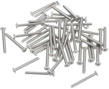 sourcing map M1.4-0.3 X 12 mm 100pcs Plat Rond Diriger Vis 304 Inoxydable Acier Phillips Conduire Machine Vis Matériel Attache pour Meubles Connexion