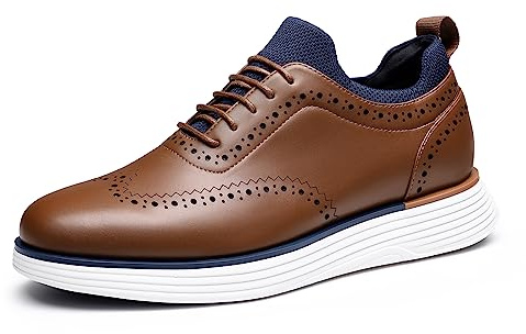 Bruno Marc Zapatos Vestir Hombre Zapatos de Cordones Oxfords Brogue Clásico Formales Derby para Hombre Boda Fiesta SBOX2326M GrandFlex Suit Craft,Size 42,Marrón,SBOX2326M-E