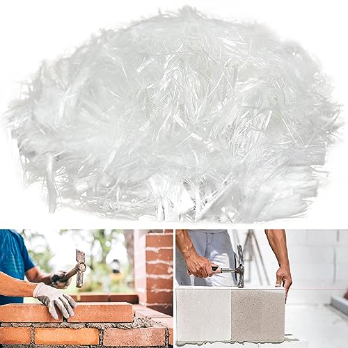 1 Kg Fibre de Polypropylène, Fibre Polypropylène pour Béton, Mortier, Plâtre, Mortier Ciment, Renforcement et Résistance en Fibre de Polypropylène, Prévention de Fissuration, Réduction du Retrait