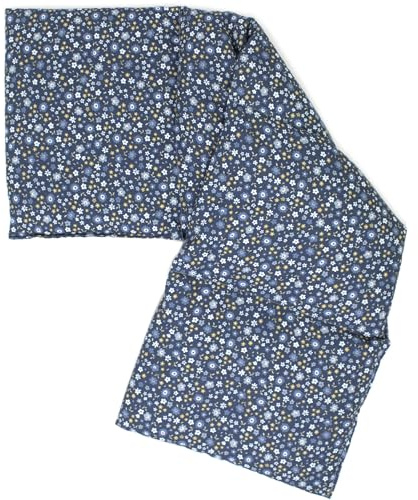 GIRAFFENLAND Almohada de semillas de uva de 4 cámaras 20x60 cm tela orgánica flor azul almohada térmica almohada de grano