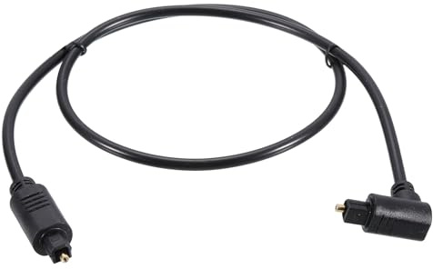 QUARKZMAN Fibre Optique Audio Câble 90 Degré Numérique Audio Optique Câble 3,3FT Long TOS Optique Lien Câble PVC Plastique Connecteur pour TV DVD Amplificateur Stéréo Noir