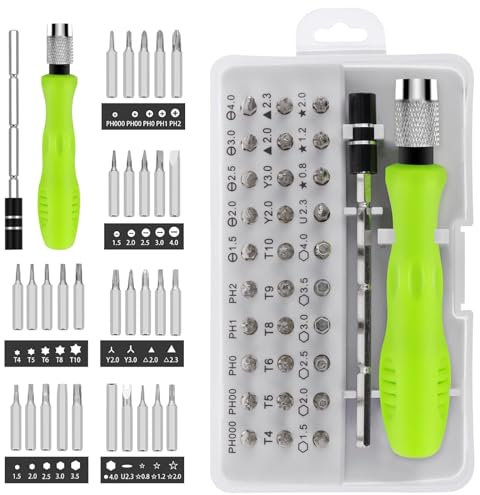 32 in 1 Precision Screwdriver Set - Philips Torx Y Shape Slotted Hexagon T Shape Triangle Magnetic Screwdriver Bits, Mini Screwdrivers Kit for PC,Laptop,Watch, Glass Jewelry, Screw Driver Set