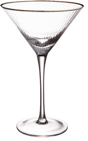 BUTLERS Martiniglas 300 ml Klarglas - GOLDEN TWENTIES - | Farbe Durchsichtig - Cocktailschale für Manhattan - Cocktailspitz für Gimlet - Handbemalter Goldrand
