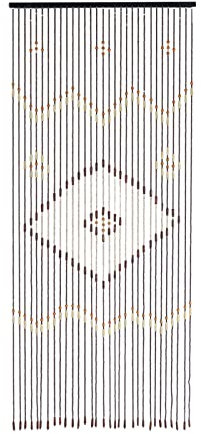 LUNICASHA Natural Wooden Beaded Door Curtain, Hanging Doorway Blind, Wood Beaded Room Divider in Doorways, Retro Wooden Bead Curtain for Door Window Bedroom Hallway Balcony Decor, 90x208cm 31 Lines