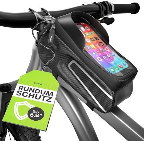 VELMIA Fahrrad Rahmentasche Wasserdicht - Fahrrad Handyhalterung ideal zur Navigation - Fahrradtasche Rahmen, Fahrrad Handytasche, Fahrradzubehör
