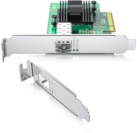 REDLUX Tarjeta de red (NIC) con puerto SFP+ único, comparable con Intel X520-DA1, PCIE 2.0 X8, compatible con Windows/Windows Server/Linux/Vmware Esxi