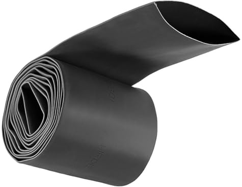 Unifizz Heat Shrink Tubing 50mm Dia 80mm Flat Width 2:1 Ratio Shrinkable Tube Cable Sleeve 2m - Black
