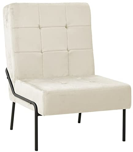 Chaduof Relaxstuhl 65x79x87 cm Cremeweiß Samt, Kinosessel, Ohrensessel, Heimkino Sofa, Schlafsessel, Relax Sessel, Tv Möbel, Seniorensessel